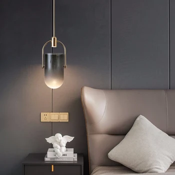 

Modern LED Glass Bucket Pendant Lights Lighting Retro Loft Decor Pendant Lamp Living Room Restaurant Bedroom Bedside Luminaire