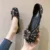 Женские балетки 2021 Bling Crystal Diamond Dress Flats Ladies Bow Sequins Single Shoes Rhinestone Glitter Square Toe Size 43