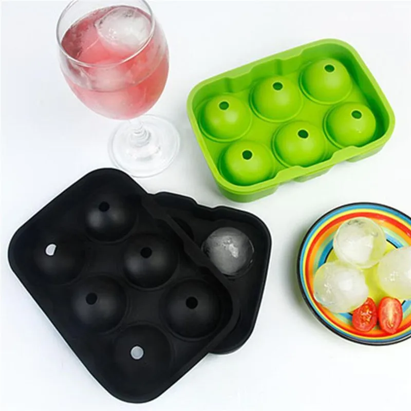 4/6/8/12 Holes 4.5cm Diameter Food Grade Soft Silicone Eco-Friendly Useful Homemade Ice Cube Tray Ball Maker Mold Cute Simple