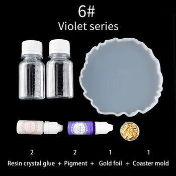 

Resin Casting Coaster Pigment Molds Kit Geode Agate Epoxy Coaster Mold Art Craft