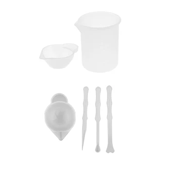 

6X Silicone Cup Epoxy Resin Mixing Cup and Stirrers DIY Resin Glue Tools Kit