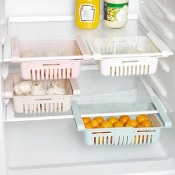 

Refrigerator Sorting Shelf House Storage Basket Refrigerator Fresh-keeping Pull Type Classification Storage Rack