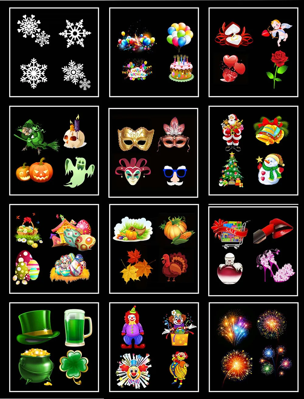 Светодиодный Рождественские огни проектор с 12 узорами световое шоу лампочки для хэллоуина украшения для рождества карнавала и дня рождения - Испускаемый цвет: 12 patterns slides