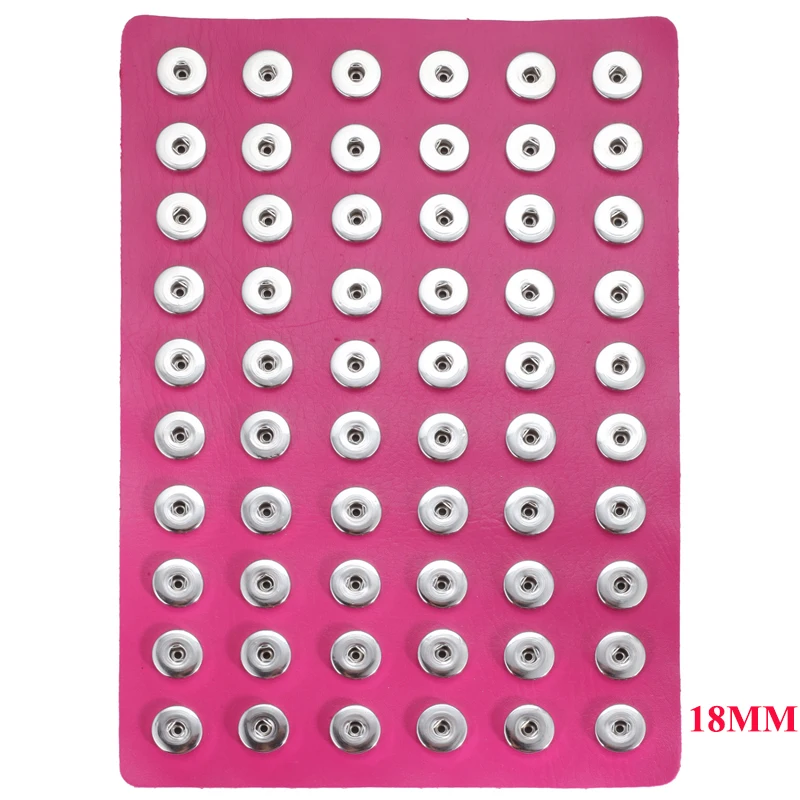 Оснастки ювелирные изделия стенд держатель подходит 60 шт 12 мм и 18 мм Металлические стеклянные пуговицы ювелирные изделия кожа мягкий дисплей стенд - Окраска металла: Fit 18mm Snaps