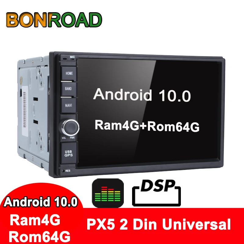 Автомобильный мультимедийный плеер Bonroad PX5 Ram4G универсальный на Android 10 0 с