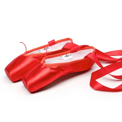 Red Tiejian/распродажа; атласные балетки; обувь для профессиональных девушек; женские балетки; Танцевальная обувь с лентами - Цвет: Red