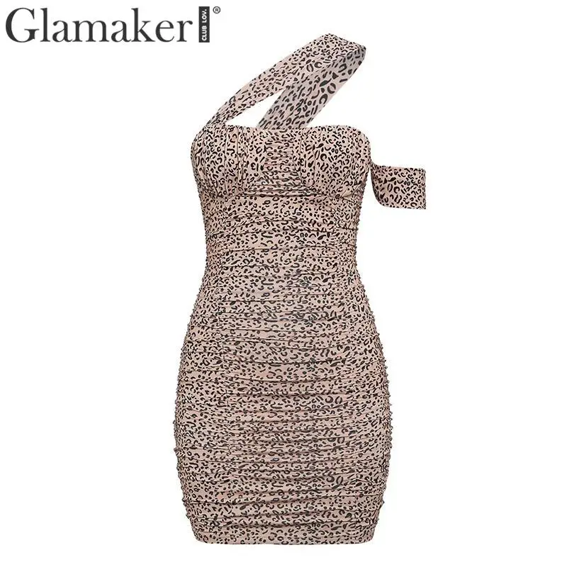 Leopard print Glamaker, трикотажное облегающее платье с леопардовым принтом, женское элегантное платье без рукавов с высокой талией, женские вечерние платья на осень и зиму, сексуальное платье - Цвет: Leopard print