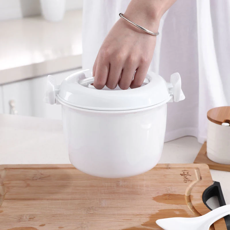 Portable Microwave Oven Rice Cooker Food Grade PP Steaming Utensils Multifunctional Steamer Thermal Insulation Bento Lunch Box