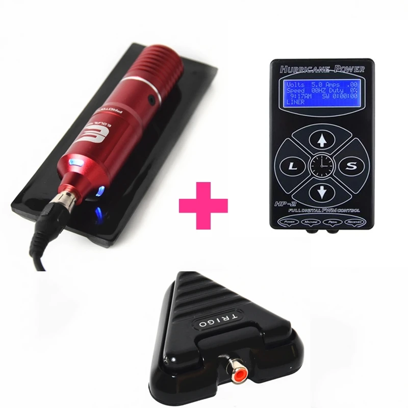 tattoo kit Профессиональные татуировки пера комплект Вращающаяся ручка с мини aurora Мощность татуировки Триго педаль питания - Цвет: tattoo kit