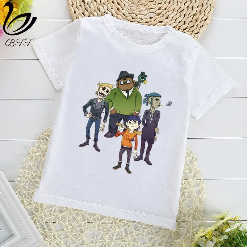 I Gorillaz/рок-группа, чакахан, лапша, Мурдок, руссель, футболка с принтом Футболки для мальчиков детская футболка с короткими рукавами детская одежда - Цвет: I