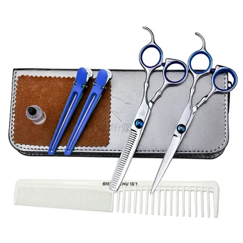 

2020 Professional Hair Cutting Scissors Set Thin Scissors Straight Scissors Hair Cutting Shears Set For Family Or Pet 6 inch