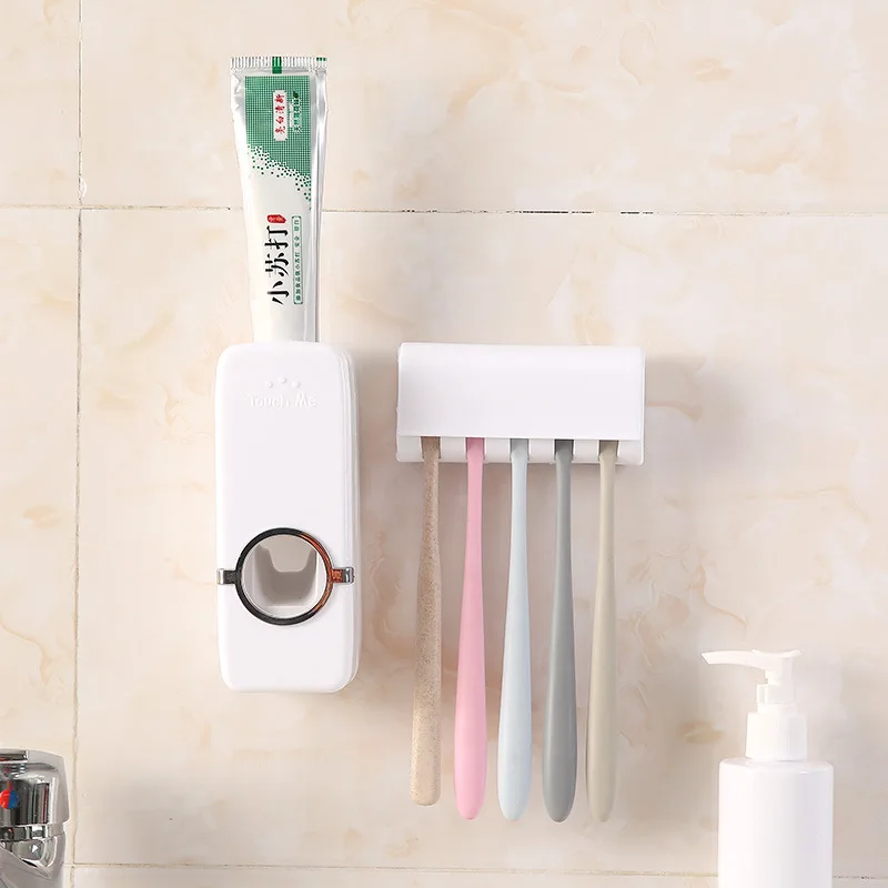 

Bathroom Accessories Set Tooth Brush Holder Automatic Toothpaste Dispenser Holde Wall Mount Rack Bathroom Tools Setr Toothbrush