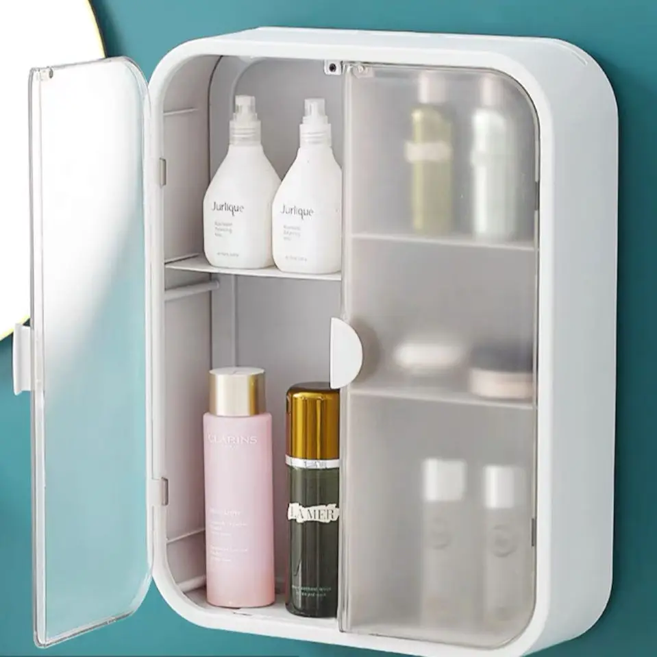 Underwear Cosmetic Storage Box Porta MascarilBathroom Dressing Table Makeup  Brush Rack Wall-Mounted Household Plastic Dust-Proof