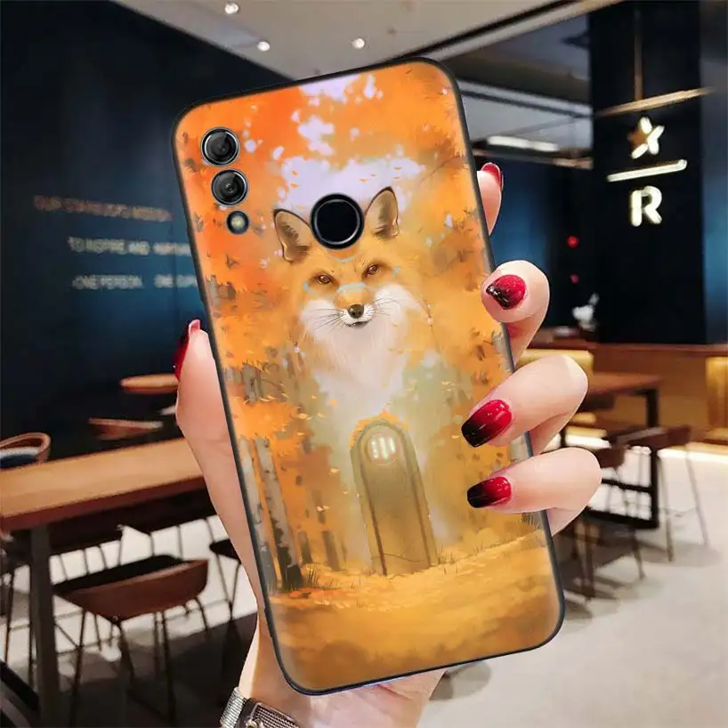 Волшебный с изображением лисенка, кран сова черный чехол для huawei Y9 Y5 Y6 Y7 Honor 10 9 Lite 9X8X8 S 8A фотоаппаратов моментальной печати 7S 7A 10i 20i V20 для телефона с бумажником и Ca