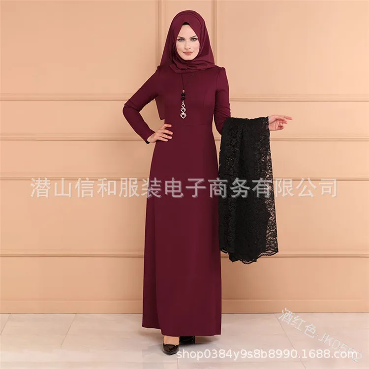 WEPBEL мусульманское женское платье abaya с длинным рукавом, кружевное тонкое Новое повседневное модное лоскутное элегантное женское платье с круглым вырезом, Длинные Макси платья