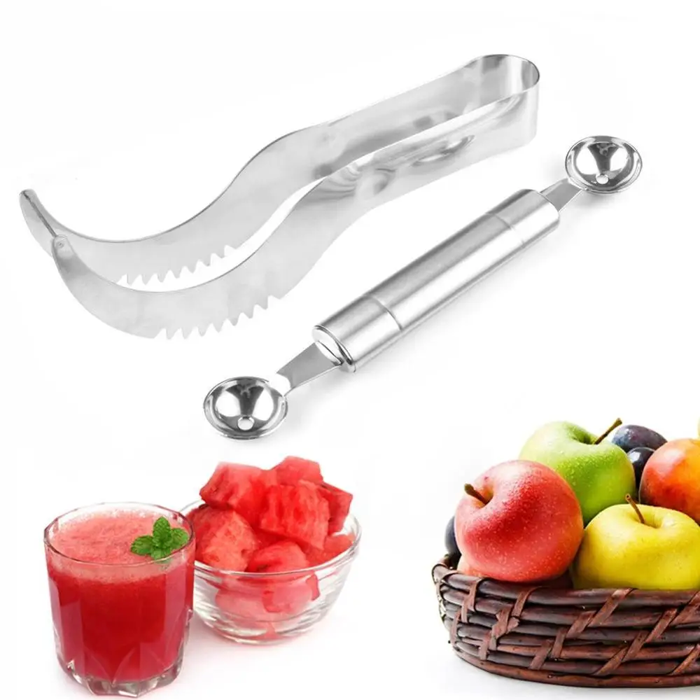 set of 2pcs WITUSE 3 шт. Многофункциональный креативный арбуз слайсер фруктовый резак нож для канталупы нож для резки фруктов кухонные инструменты - Цвет: set of 2pcs