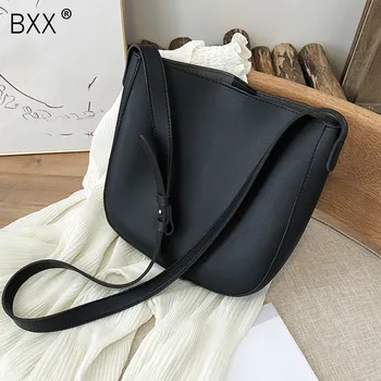 

[BXX] PU Leather Crossbody Bucket Bag For Women 2020 Spring Fashion Shoulder Messenger Bag Lady Travel Purses and Handbags HL541