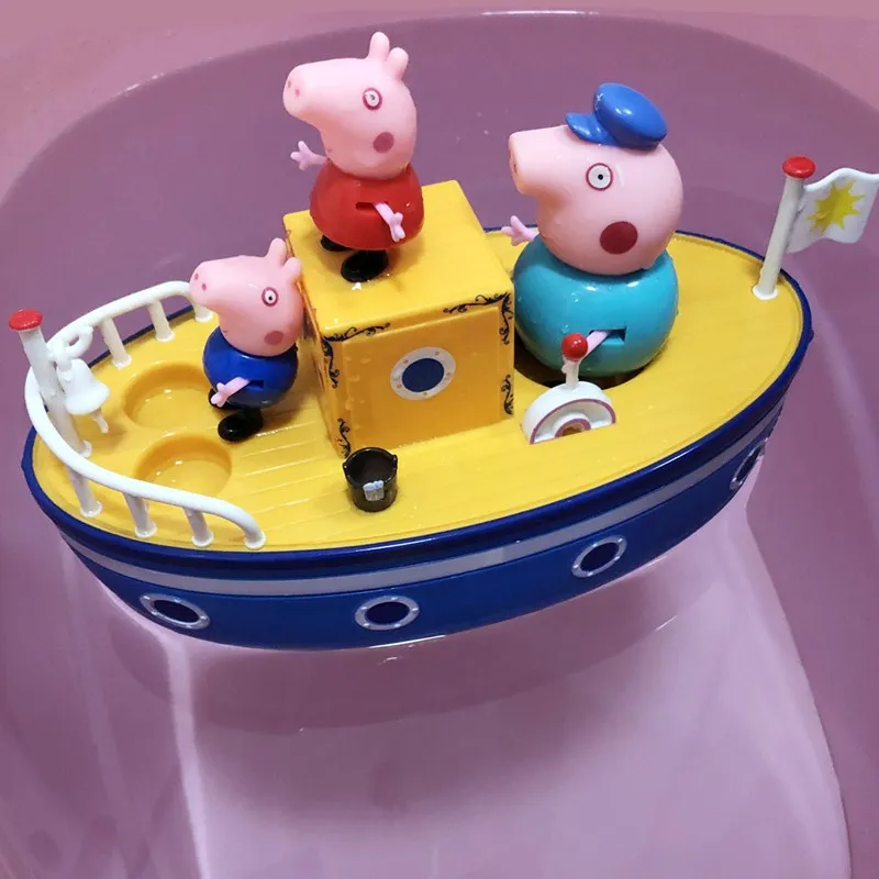 Свинка Пеппа игрушки парусник DiY Модель Свинка Пеппа семья аниме фигурка игрушка набор пластиковые фигурки игрушки для детей подарок на день рождения