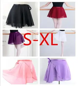

Girls Ballet Tutu Skirt Dance Chiffon Basic Mini Pull-On Wrap Skirt with Waist Tie for Ballet Latin Dance Practice