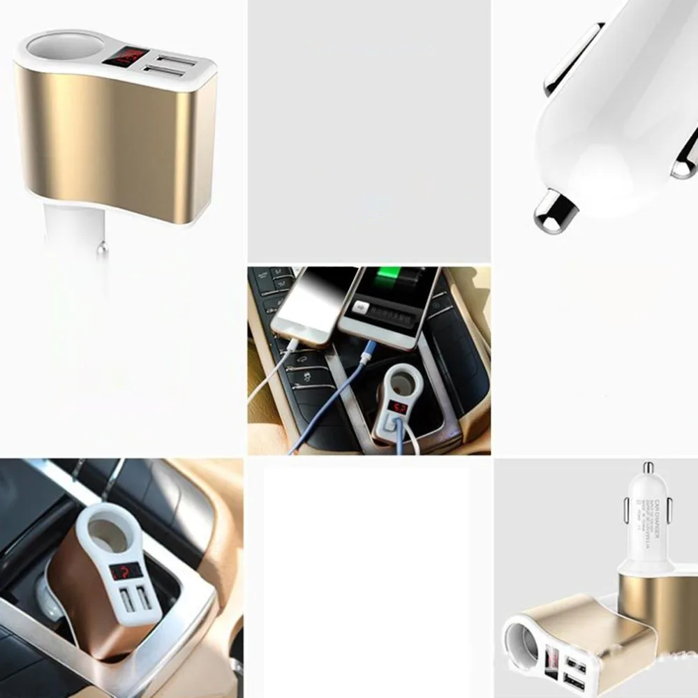 Автомобильный Зарядное устройство прикуриватель 2-Порты USB Зарядное устройство 2.1A Универсальное зарядное устройство