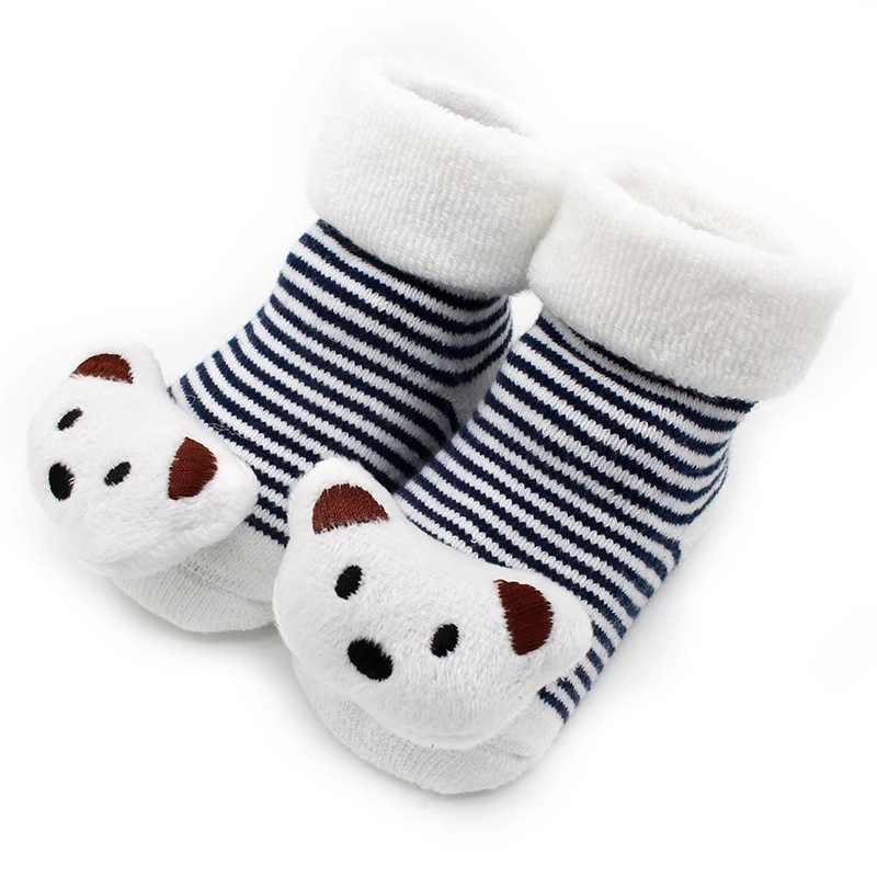 Носки для малышей носки для малышей хлопковые нескользящие Дышащие носки-тапочки для детей с героями мультфильмов; сезон осень-зима; модные милые носки с животными для новорожденных от 0 до 1 года