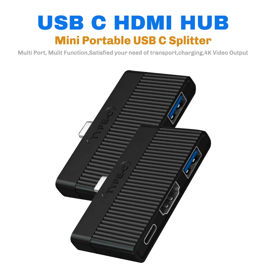Asunflower USB C концентратор Тип C до 4K HDMI USB 3,0 PD Зарядка 3 в 1 конвертер для MacBook Pro док-станция Тип C концентратор разветвитель Hab