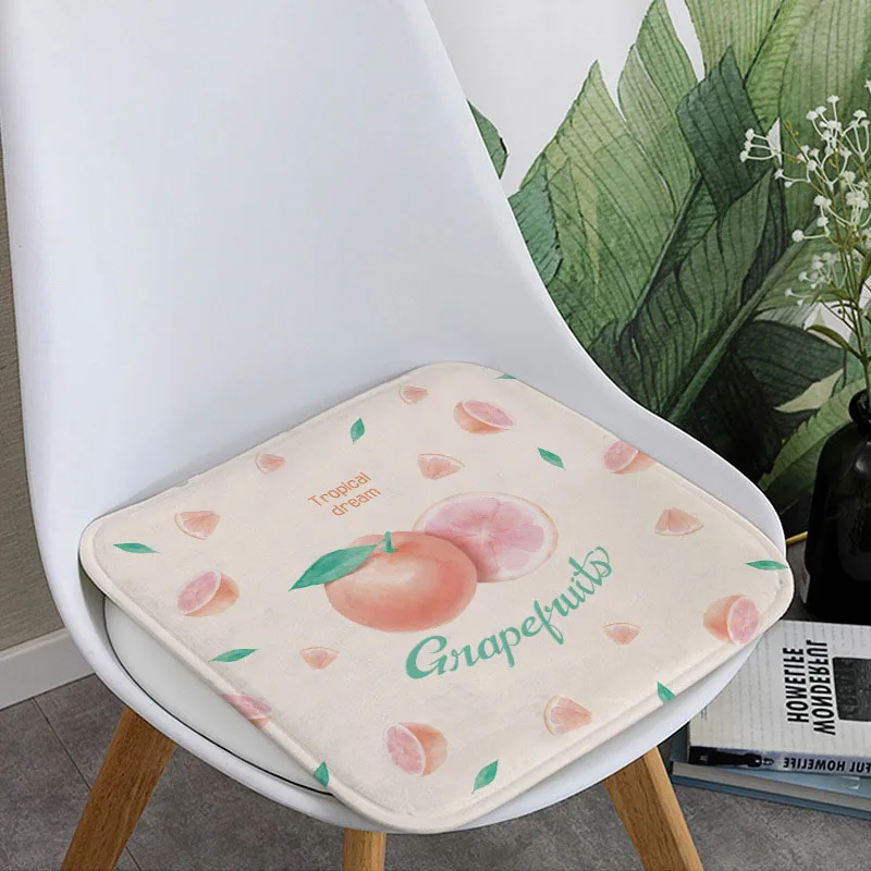 H07 40x40 см Рисованные фрукты простой мультфильм осень и зима стул коврик стол студенческий класс офисный стул мягкий стул подушка - Цвет: H07