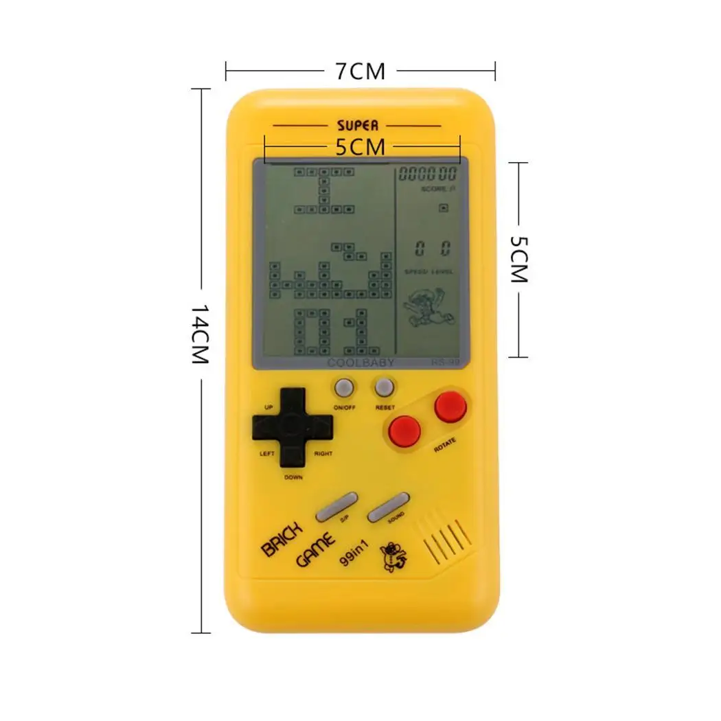 Новая детская портативная игровая консоль Tetris Мини Портативная игровая портативная желтая, белая, красная игрушка