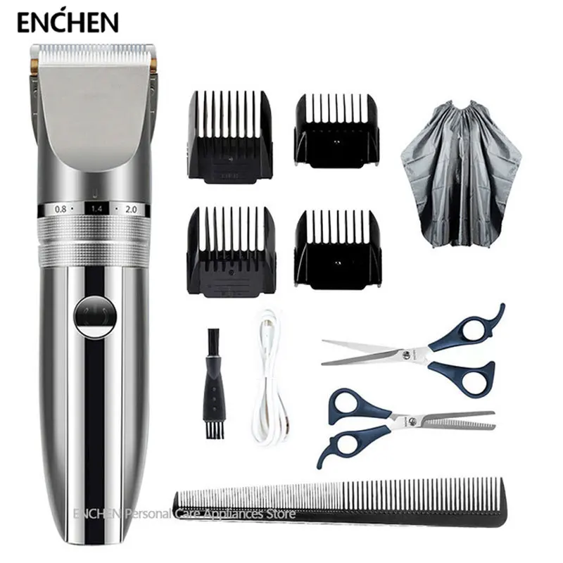

Enchen Hair Clipper Professional Hair Trimmer Beard Razor Ceramic Blade USB Electric Cutter Hair Cutting Machine Hairdresser Men