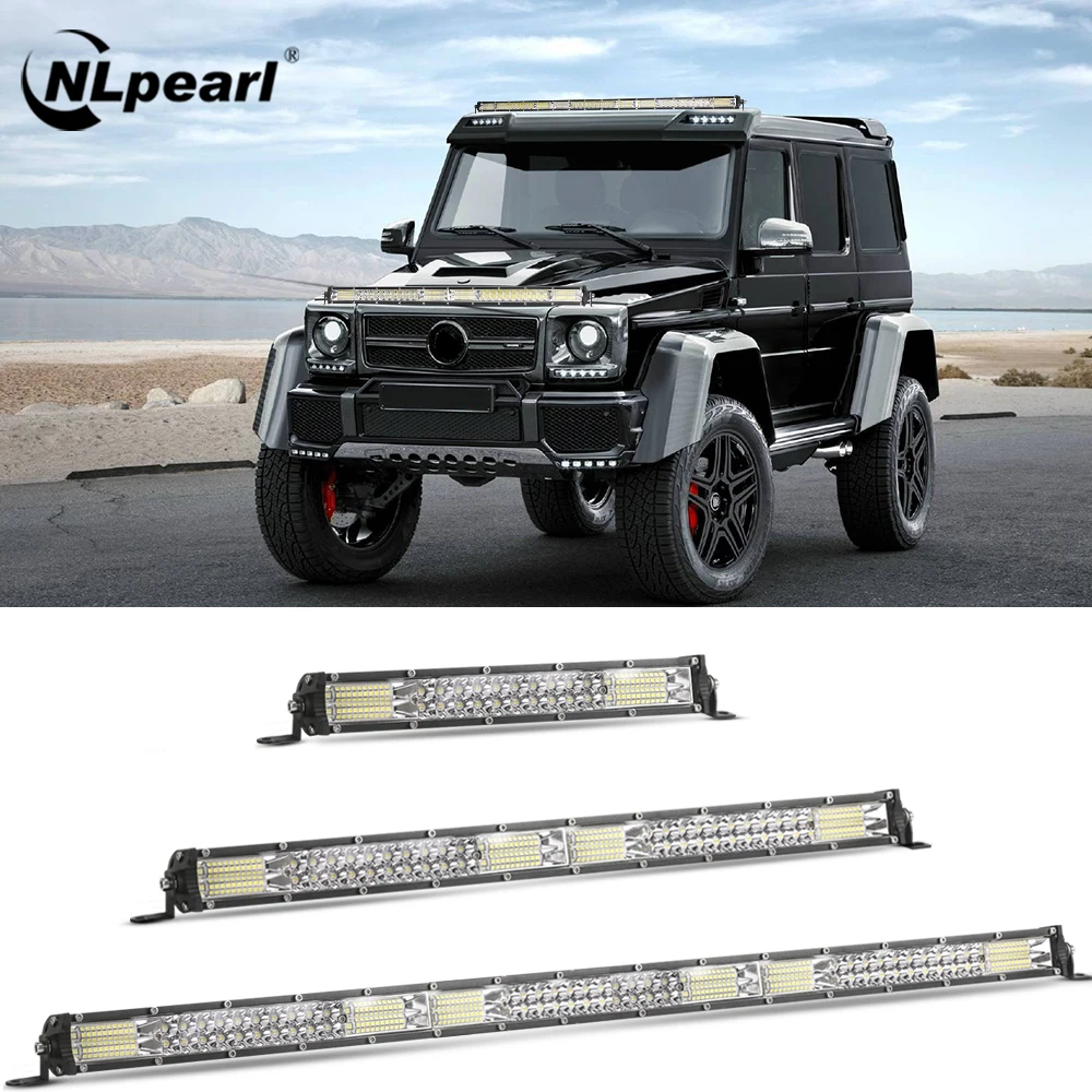 

NLpearl Light Bar/Work Light 10W 120W 180W Dual Row LED Bar Off Road Combo 12V 24V Led Work Light for 4x4 Truck ATV Boat Tractor