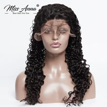 [MissAnna] OneCut полностью кружевные человеческие высокие волосы парики бразильские волосы remy глубокая волна предварительно сорванные с детскими волосами