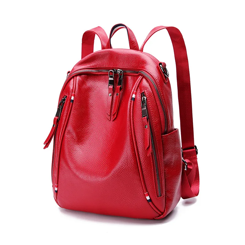 

2009 New Korean Women's Fashion Lady's Backpack with Double-shoulder Cowhide and Leisure Soft Leather