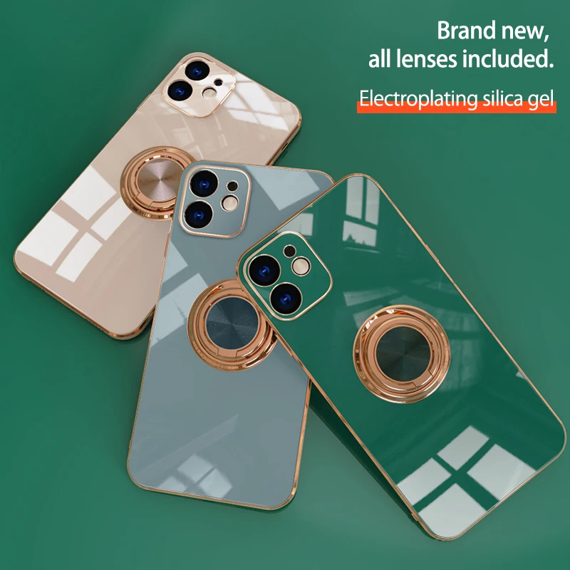 Для iPhone 11 Pro Max чехол подставка держатель магнитное кольцо для телефона 12 7 8 Plus X XR Xs