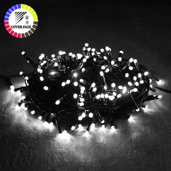 Coversage Kerstboom 100M Led String Garland Fairy Light Zwarte Lijn Keten Thuis Garden Party Outdoor Vakantie Decoratie