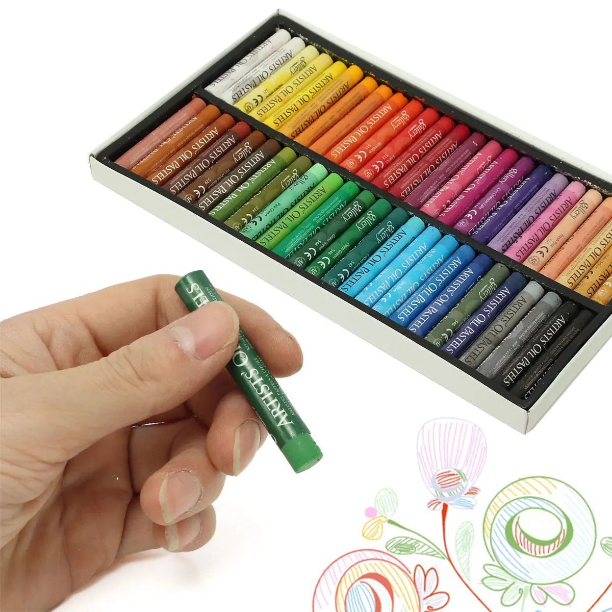 Kaufen 50 farben Set Runde Form Öl Pastell für Künstler Studenten Zeichnung Stift Schule Schreibwaren Kunst Liefert Wachs Kreide