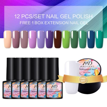 

UV Gel Nail Polish Set Gel Lak Nails Soak Off UV Led Lamp Semi permanent Top Coat Set For Nail Art Varnish Gel Lak Nails