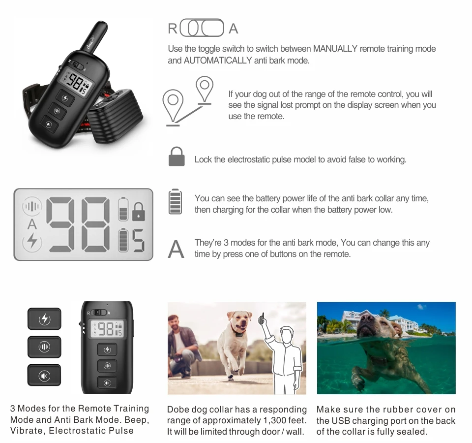 3rd Dog Training Bark Collar DB500