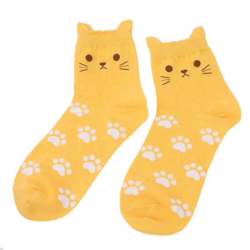Cute Harajuku Print Cat Funny Socks For Wome Korean Animal Low Cut Ankle Sock Candy Color Socks Sokken Sport Yoga Socks