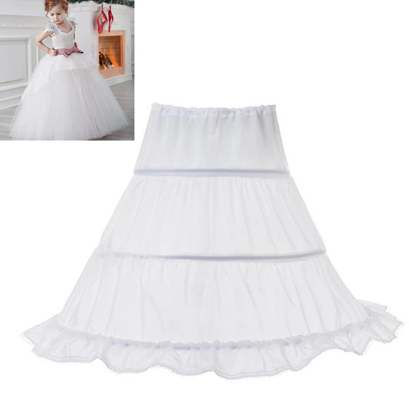 White Tulle Puffy Skirt Little Girl Wedding Accessories Petticoat