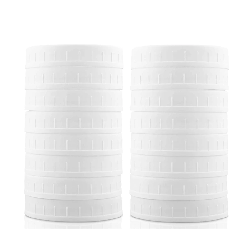 16 Pack Wide Mouth Mason Jar Lids Plastic Storage Caps for Canning Jars Leak-Proof and Anti-Scratch Resistant Surface | Дом и сад