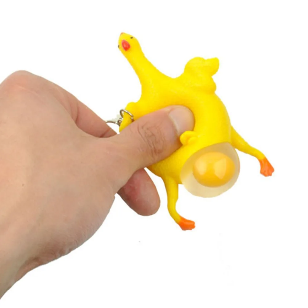 antistress Funny Tricky Chicken Toy Ventilation Hen Egg Keychain Stress Relieving Gift