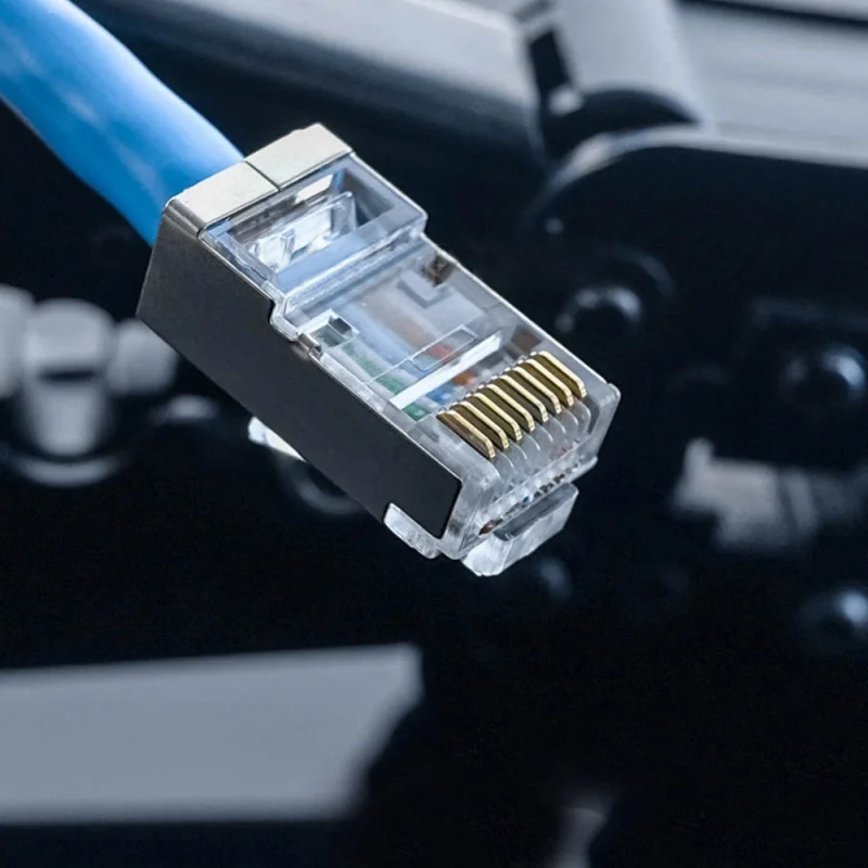 Горячая 50 шт. 1,03 мм Диаметр отверстия RJ45 экранированный разъем cat5e Cat6 Сетевой разъем rj45 кабель со штекерами адаптер