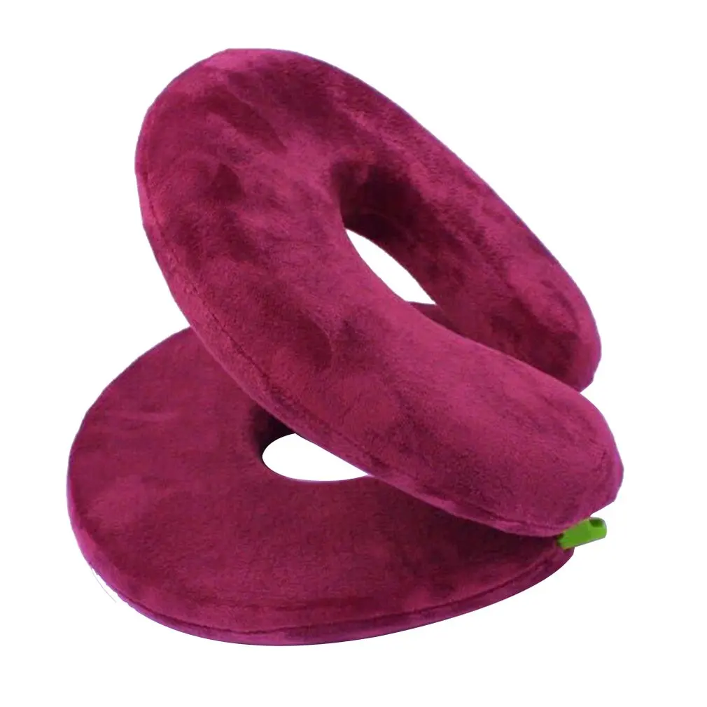 Multi-Function Folding U-Shape Travel Pillow for Airplane Inflatable Neck Pillow 4Colors Comfortable Pillows for Sleep Textile