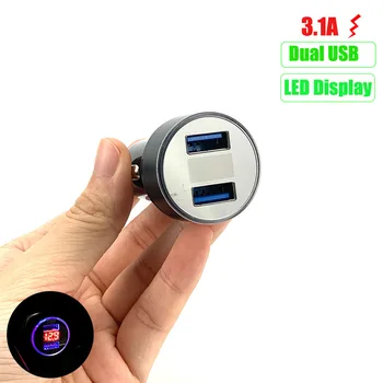 

3.1A Dual USB Car Charger LED Display For Hyundai Genesis G70 G80 G90 Equus Creta KONA Enduro Intrado NEXO PALISADE HDC-2 Grandm