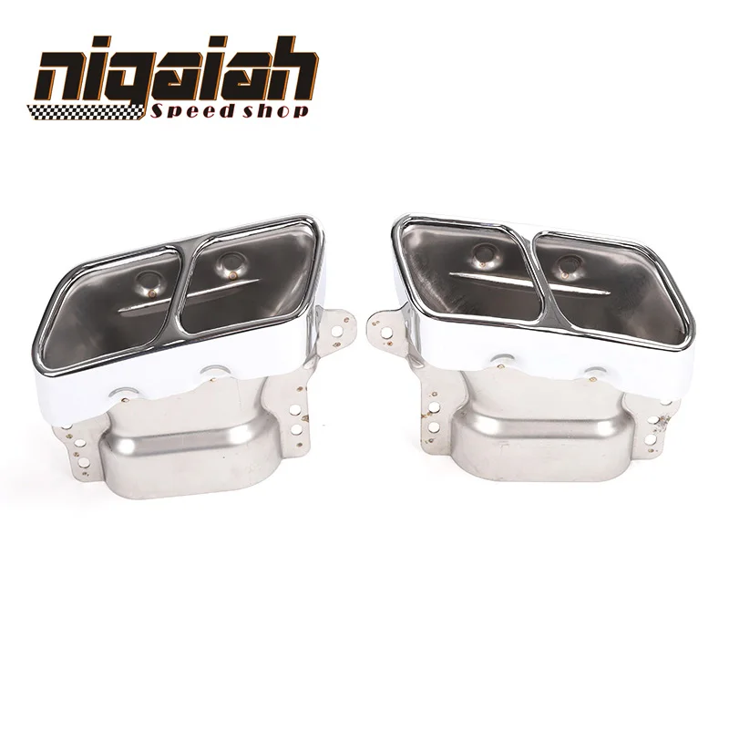 2pcs Stainless Steel Exhaust Tail Pipe Muffler Tip For Mercedes Benz W164 W221 S300 S350 S500 A45 W166 W251 W216 S CLA ML Class