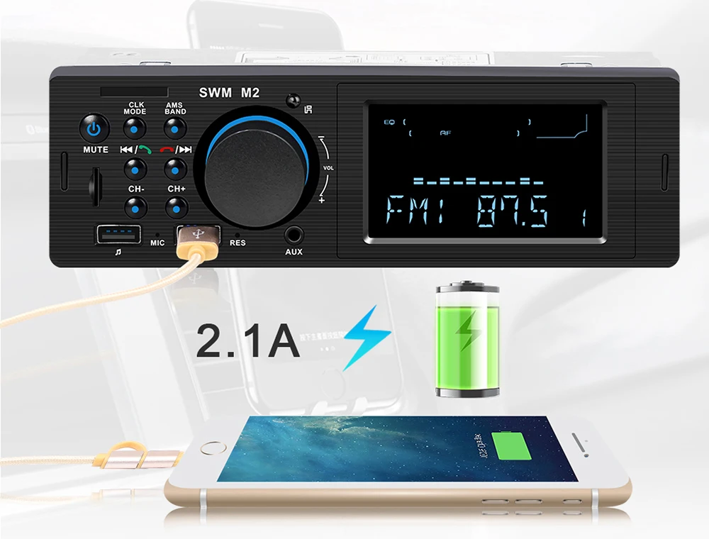 Автомобильный MP3-плеер один 1Din Bluetooth стерео аудио Авторадио Музыка FM радио USB TF AUX головное устройство