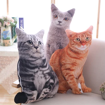 

Creative simulation 3D three-dimensional pillow pattern cat plush toy doll cat animal pillow cat plush toy Give child gift JM26