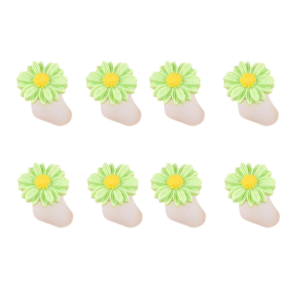 Темный хаки New 8pcs/set Flower Heart Silicone Toe Separators Spacers Nail Art Toes Fingers Foots Gel UV Salon Manicure Pedicure Tool - Цвет: Темный хаки