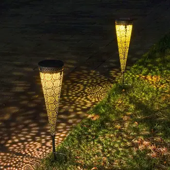

Solar Garden Lawn Light Waterproof Outdoor Pathway Hollow Decorative Lamp Landscape Yard Flower Shape Led Projection Lights
