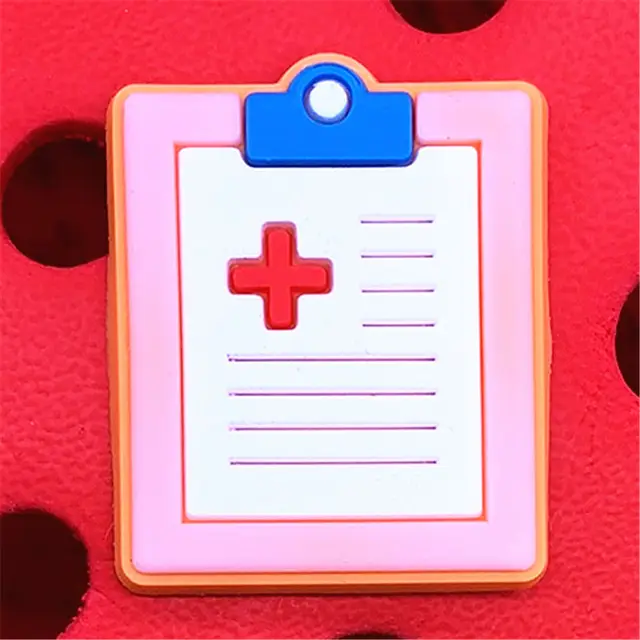 Single Sale 1pcs Medical Supplies PVC Shoe Charms Cute Stethoscope Syringe Shoe Buckle Decoration Jibz fit Croc Kids X-mas Gifts U172-12